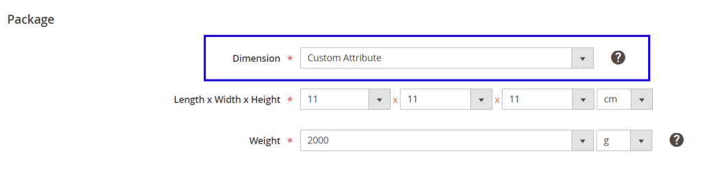 M2E Pro Amazon Package Dimensions details
