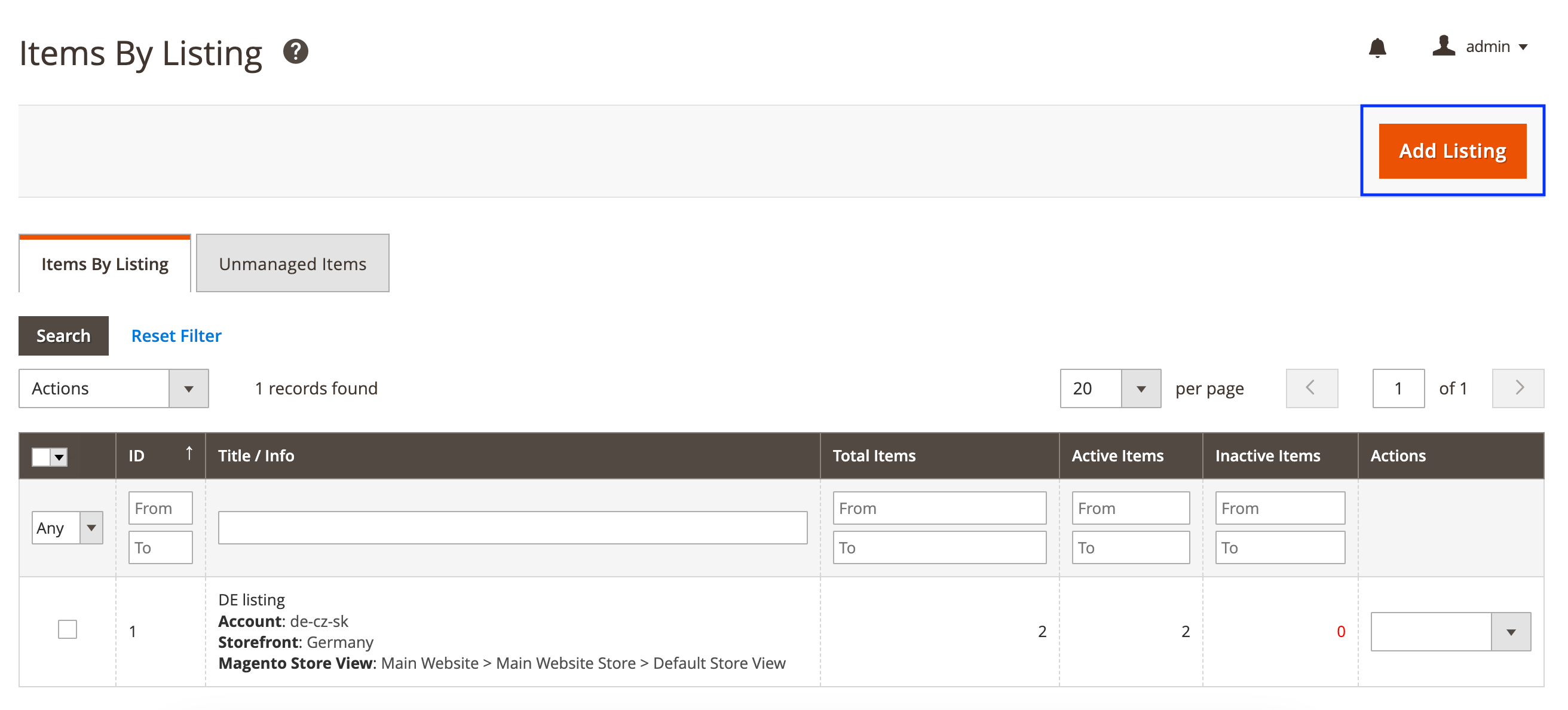 M2E Kaufland Bouton d'ajout d'annonce