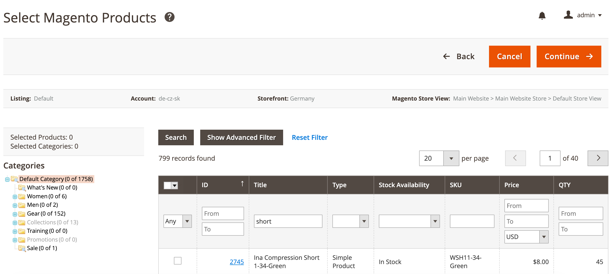 M2E Kaufland Select Magento Products from Category