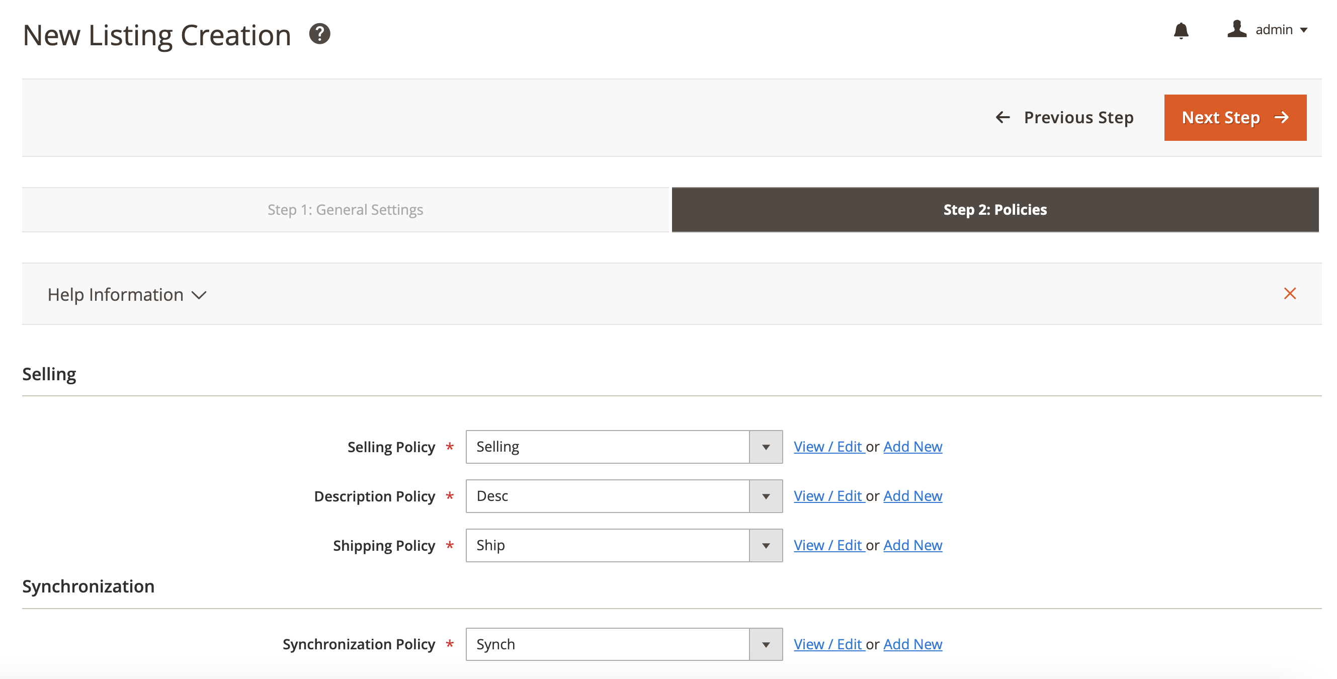 M2E OTTO Schritt 2 Richtlinien