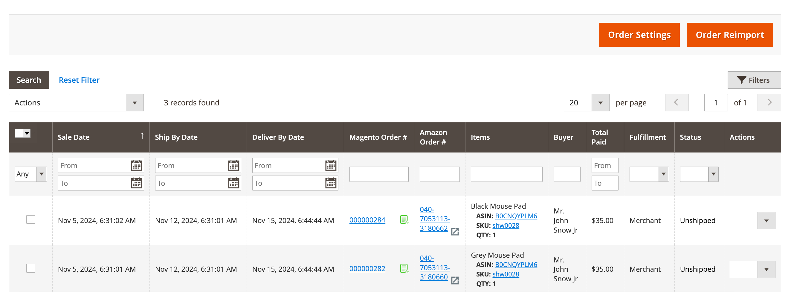 M2E Pro M2 View Deliver by Date in Amazon orders