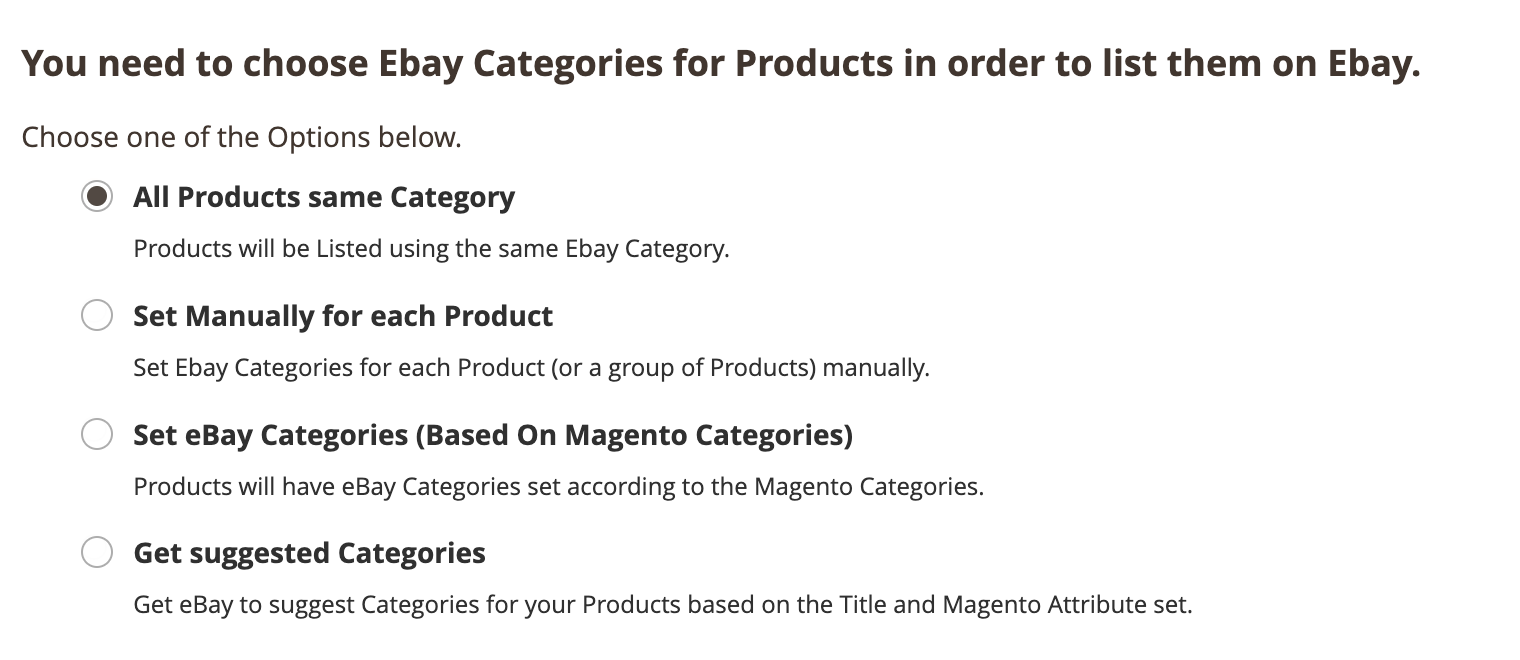 M2E Pro Set eBay Categories