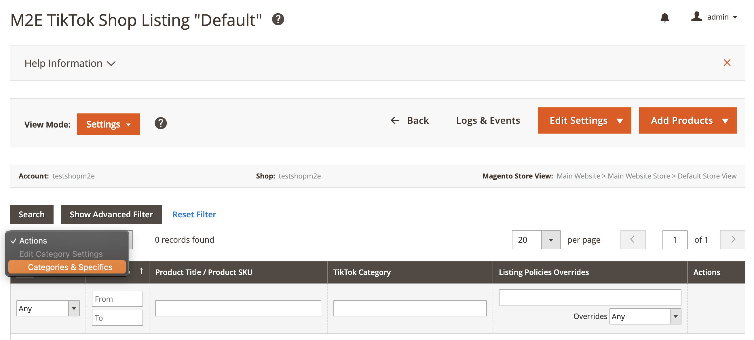 M2E TikTok Shop Edit Categories and Specifics