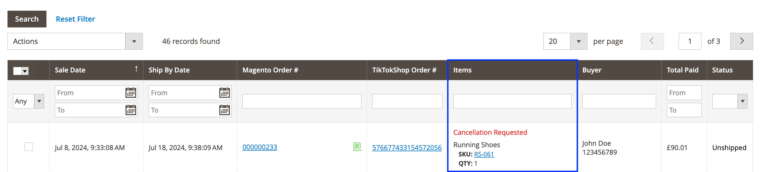 M2E TikTok Shop Order Cancellation Requested