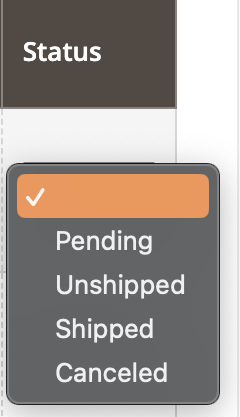 M2E TTS Filter für den Auftragsstatus