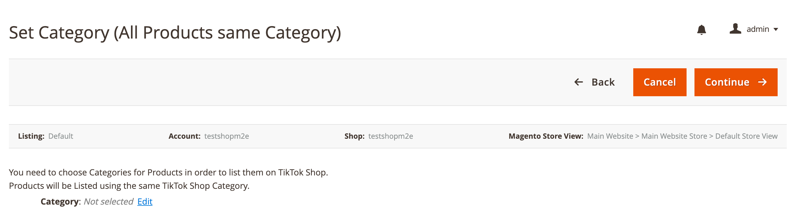M2E TikTok Shop Set Category (All Products same Category)