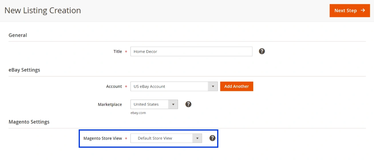 M2E Pro Listing eBay Magento Settings