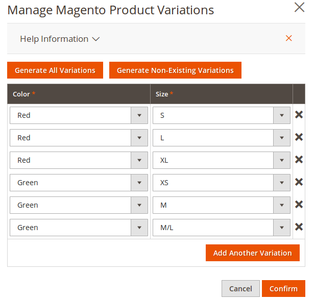 Manage Magento Products Variations
