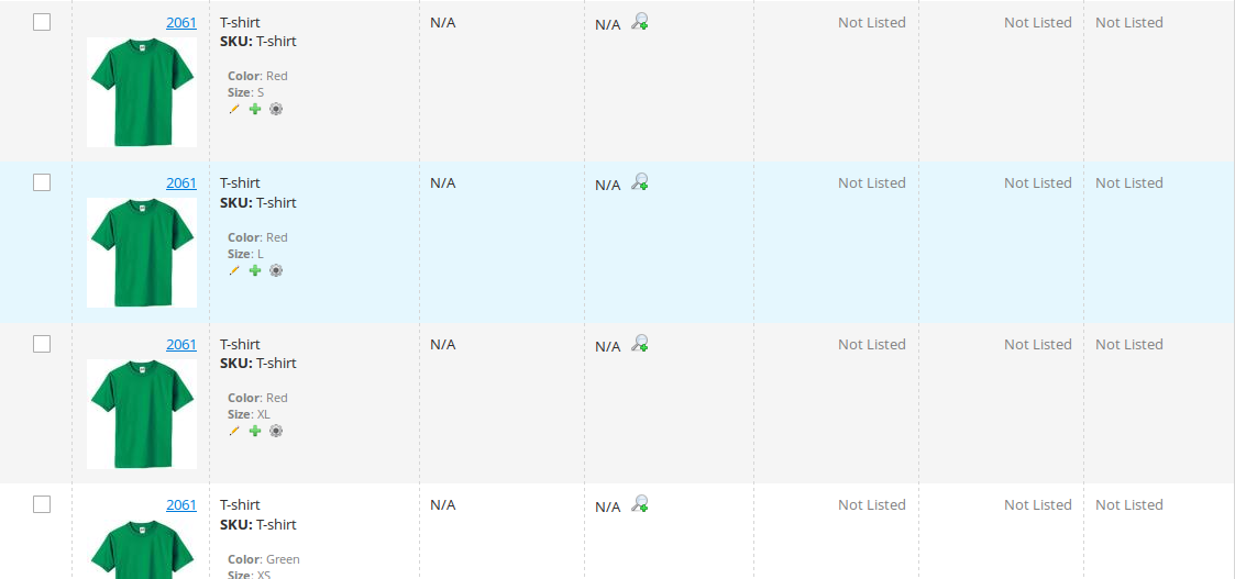 Manage Variations - see all the Child Products