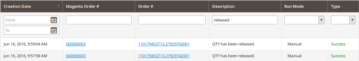 Track the QTY Reservation actions