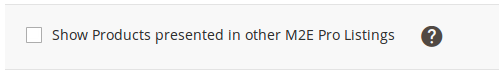 Zobrazení nebo skrytí produktů prezentovaných v jiných nabídkách M2E Pro