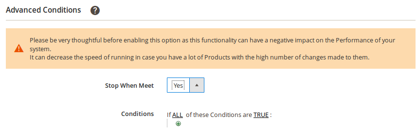 Condiciones avanzadas