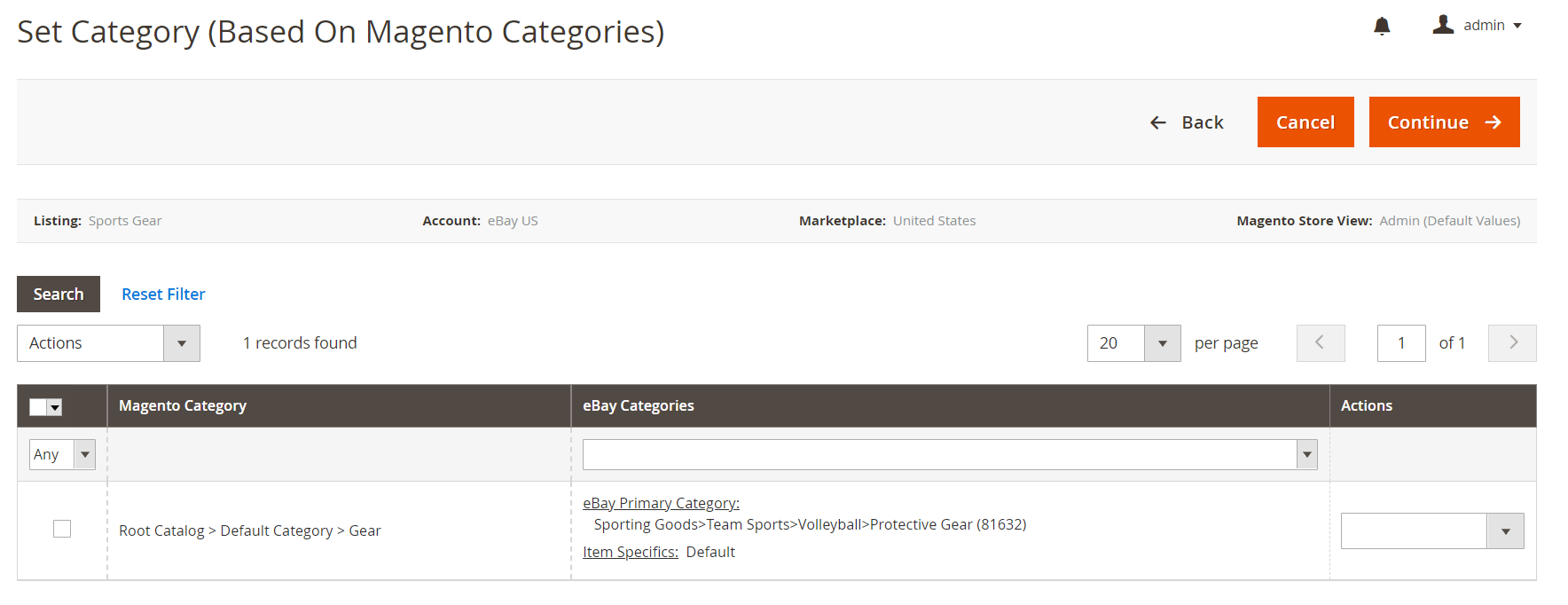 Set Category (Based On Magento Categories) eBay m2