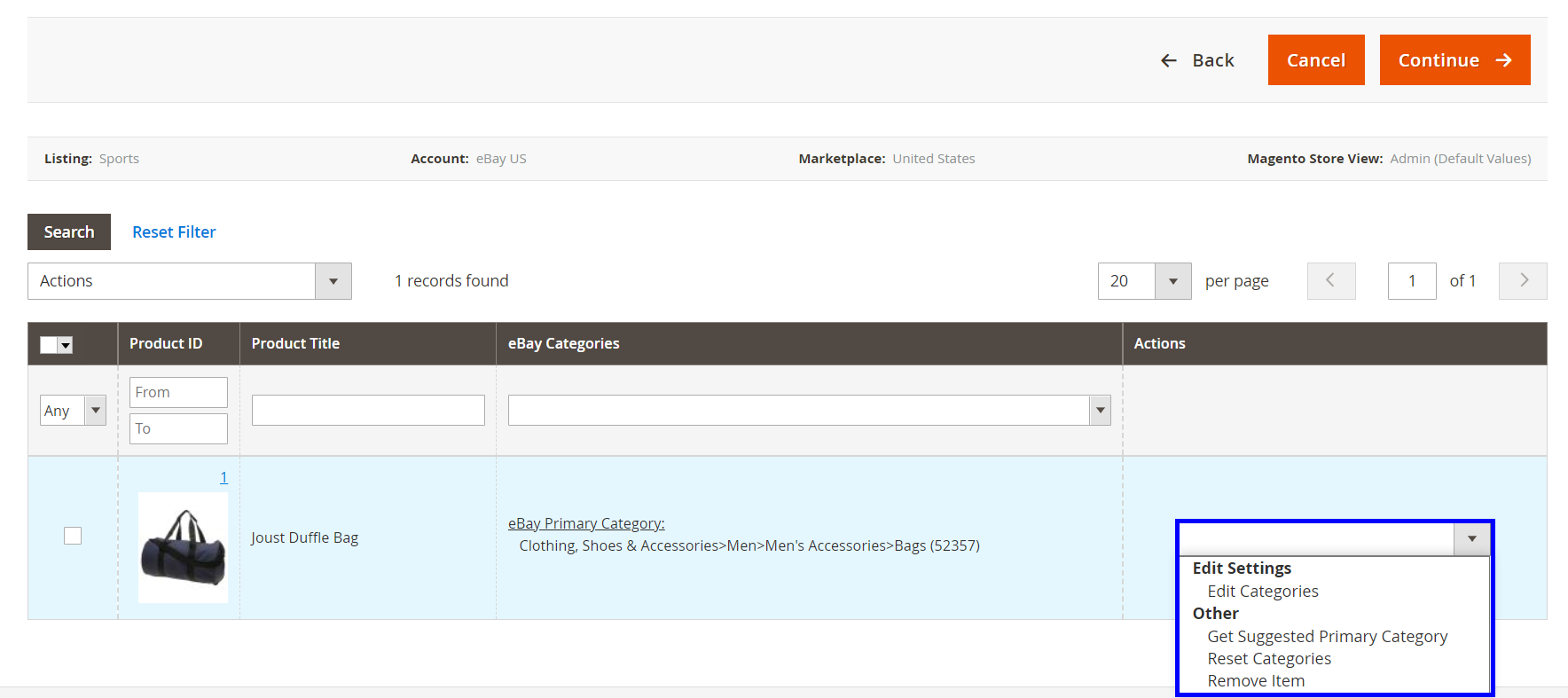 Set Category (Suggested Categories) eBay m2