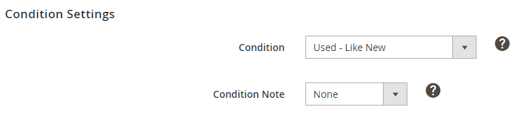 Paramètres des conditions Amazon