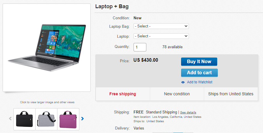 Bundle Product on eBay