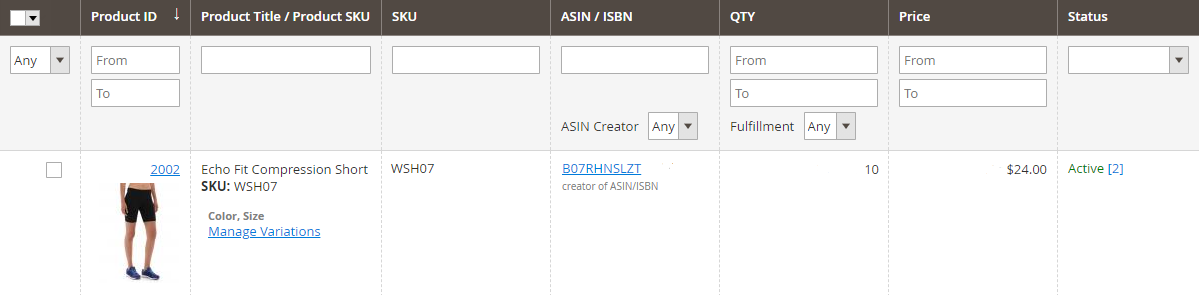 Lista de productos configurable m2