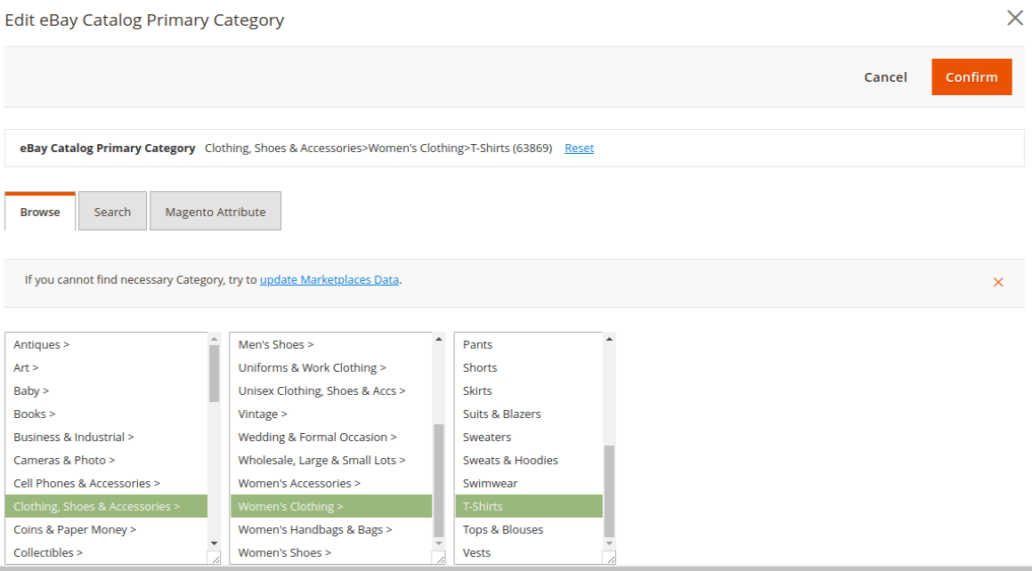 Edit eBay category step 2