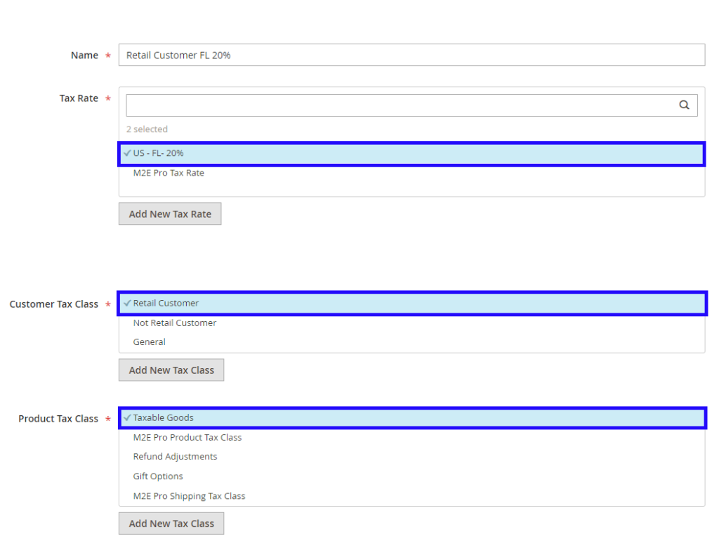 Tax Source is set to Magento