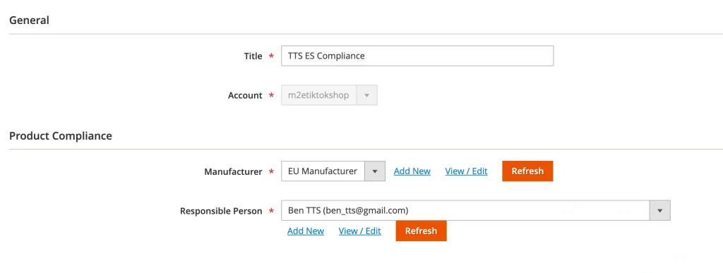 Configuração da conformidade do produto