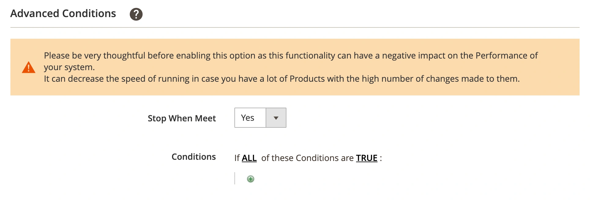 M2E OnBuy Synch Policy Stop Advanced Conditions