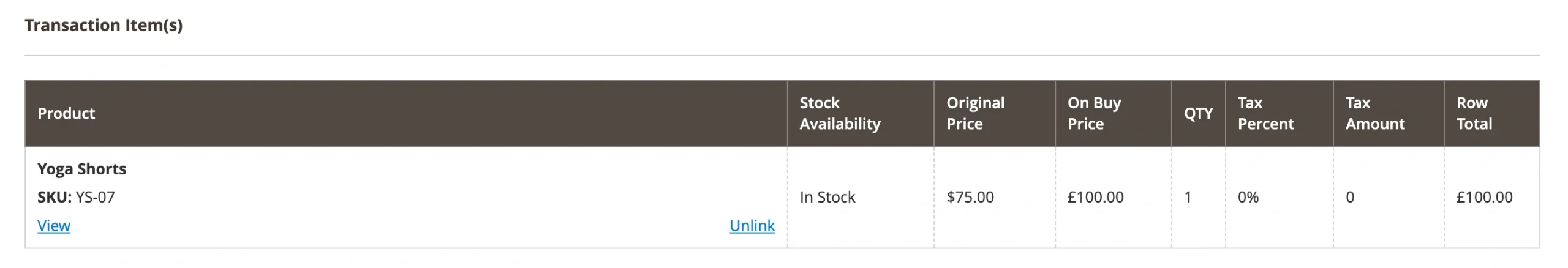 Artículos de transacción M2E OnBuy