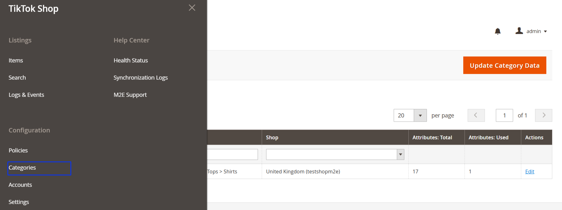 M2E TikTok Shop Connect.
Set up brands in the categories
