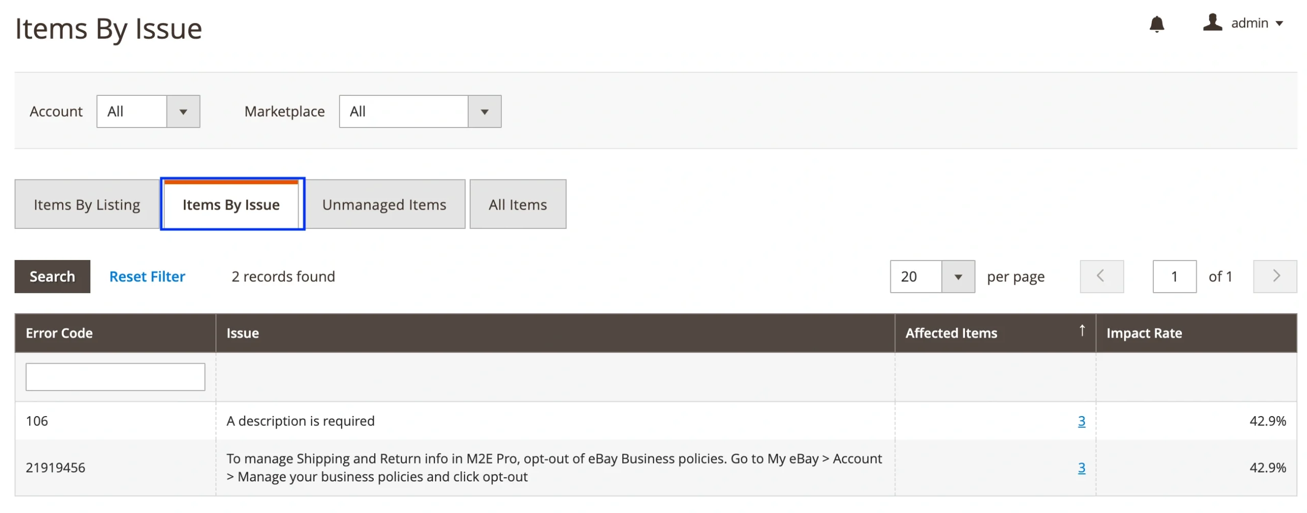 How to use Items by Issue Step 2