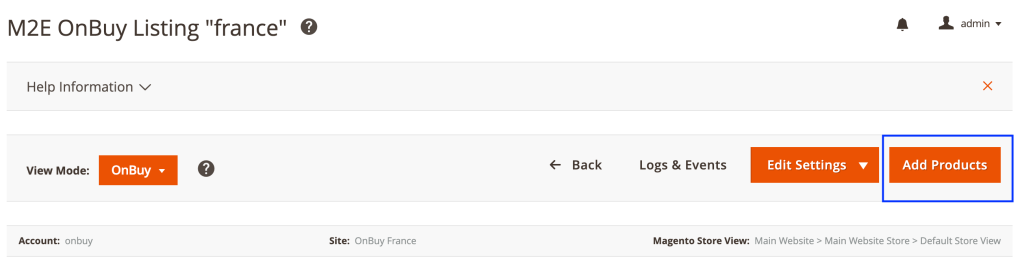 M2E OnBuy Connect Produkte hinzufügen
