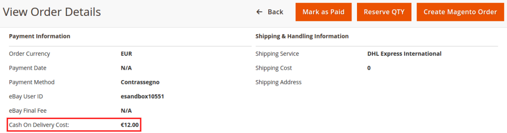 Cash on Delivery Cost