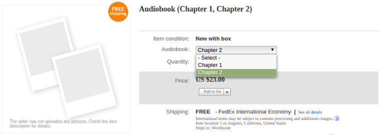 eBay Downloadable Product 