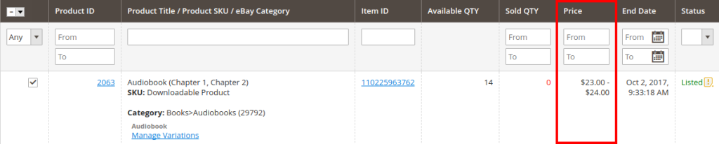 Magento Downloadable Product Price