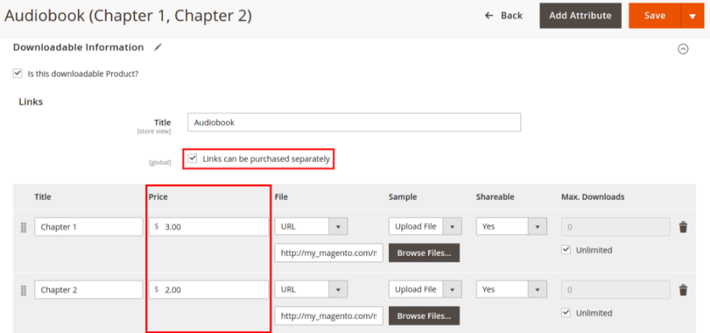 Support of Magento Downloadable Product