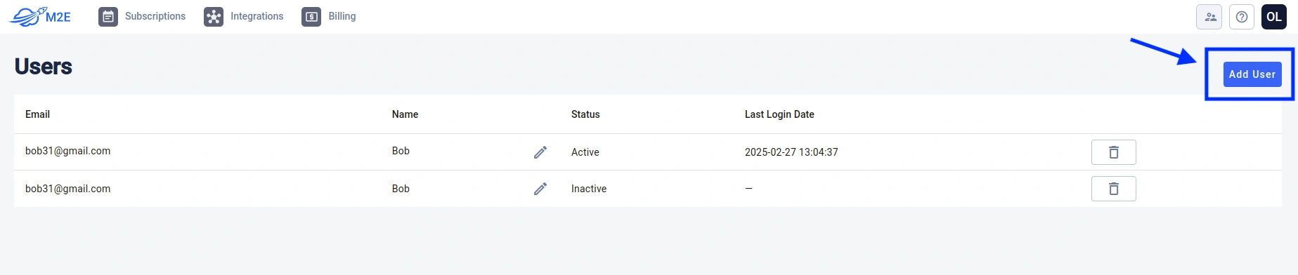 M2E Accounts Añadir Usuario