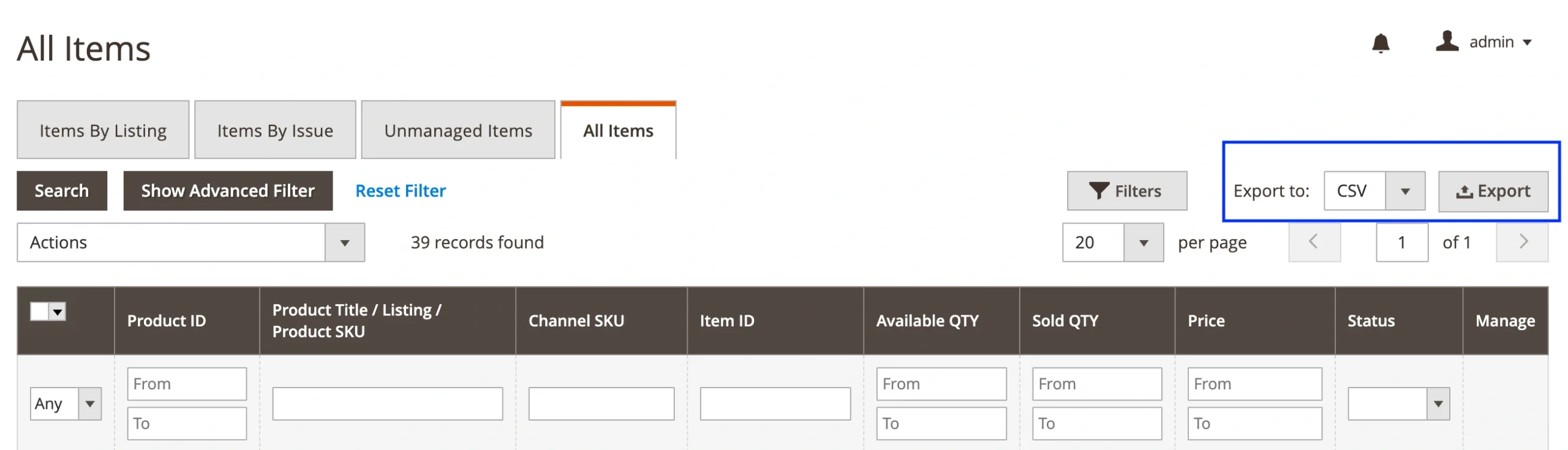 M2E Pro Exportação de produtos do eBay para o Magento em massa