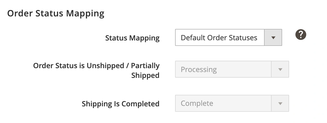 M2E Connect Default Order Status Mapping
