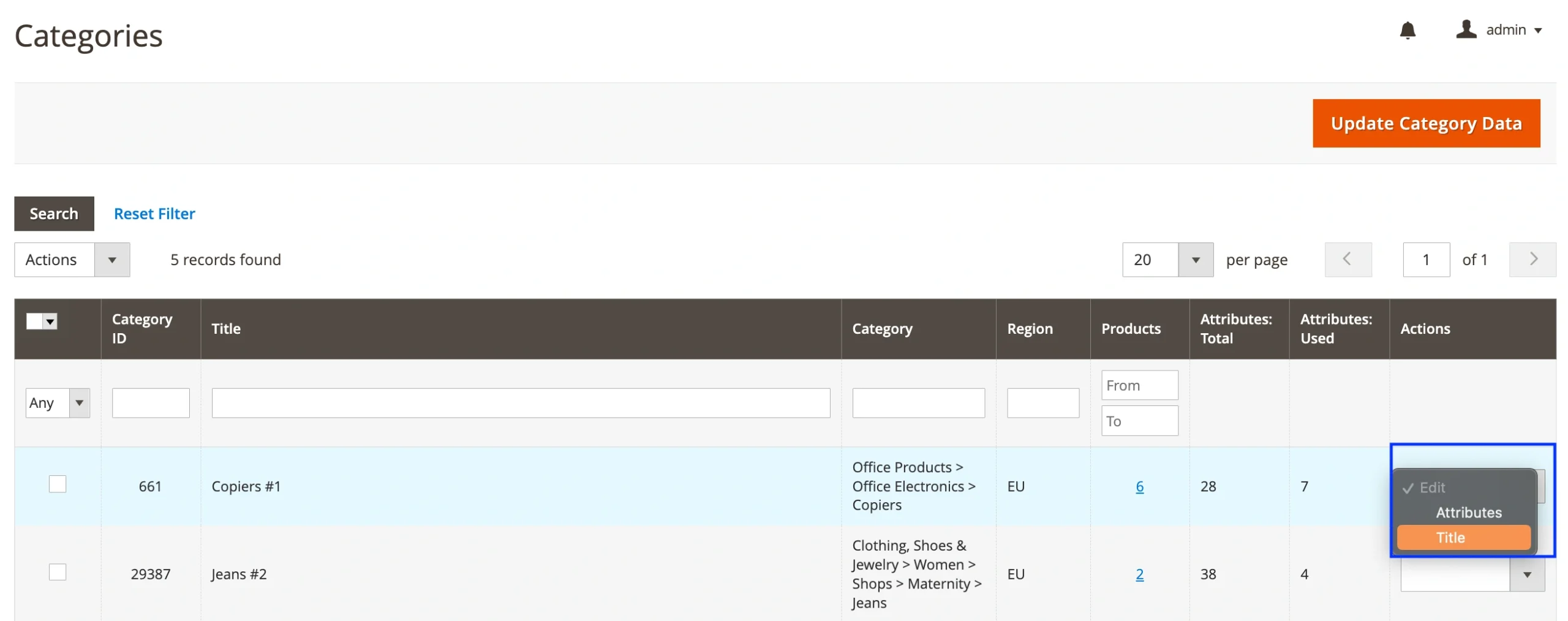 M2E Connect Modifica titolo categoria Temu
