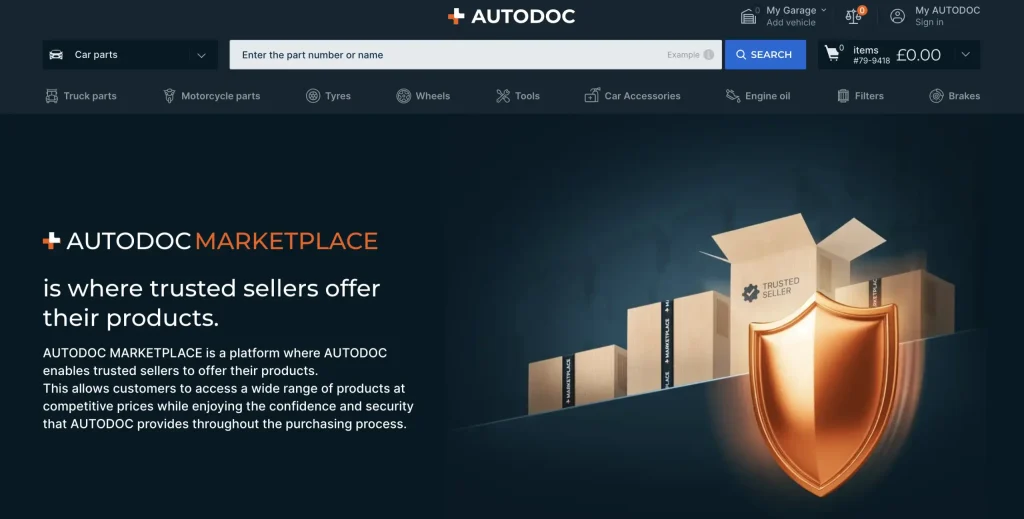 AUTODOC Solicitar una cuenta de vendedor