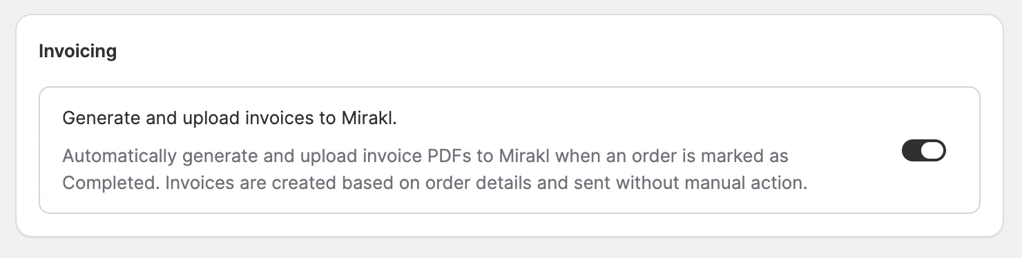 Faturação M2E Cloud Mirakl