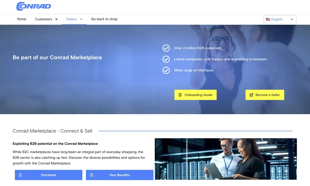 Pagina del venditore su Conrad Mirakl Marketplace