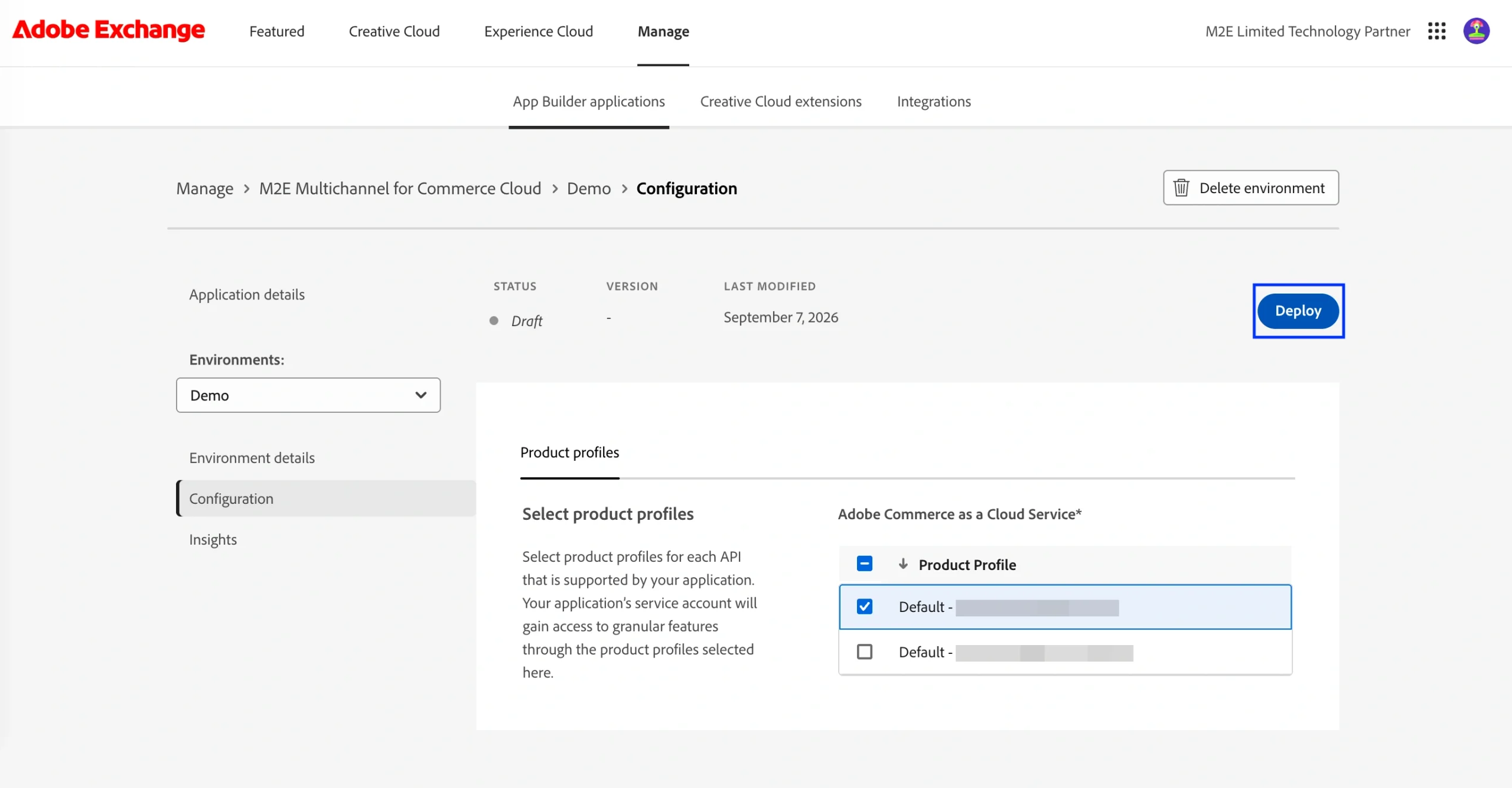 Deploy M2E Multichannel for Adobe Commerce Cloud