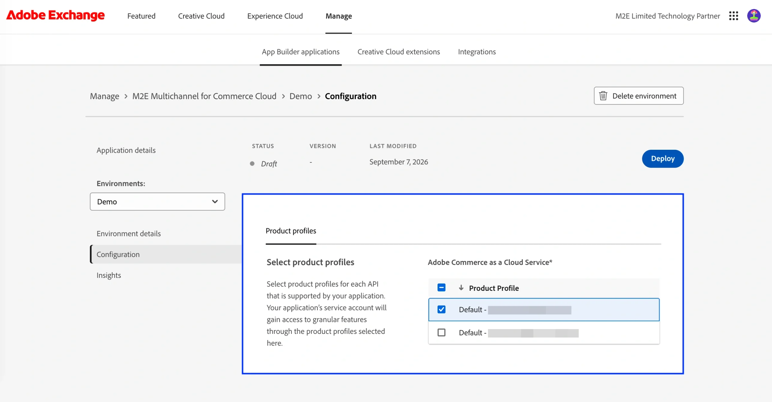 Select Product Profile for M2E Multichannel